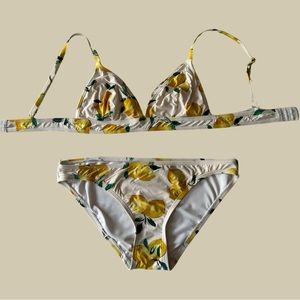 Kate Spade lemon print bathing suit bikini seimwear
